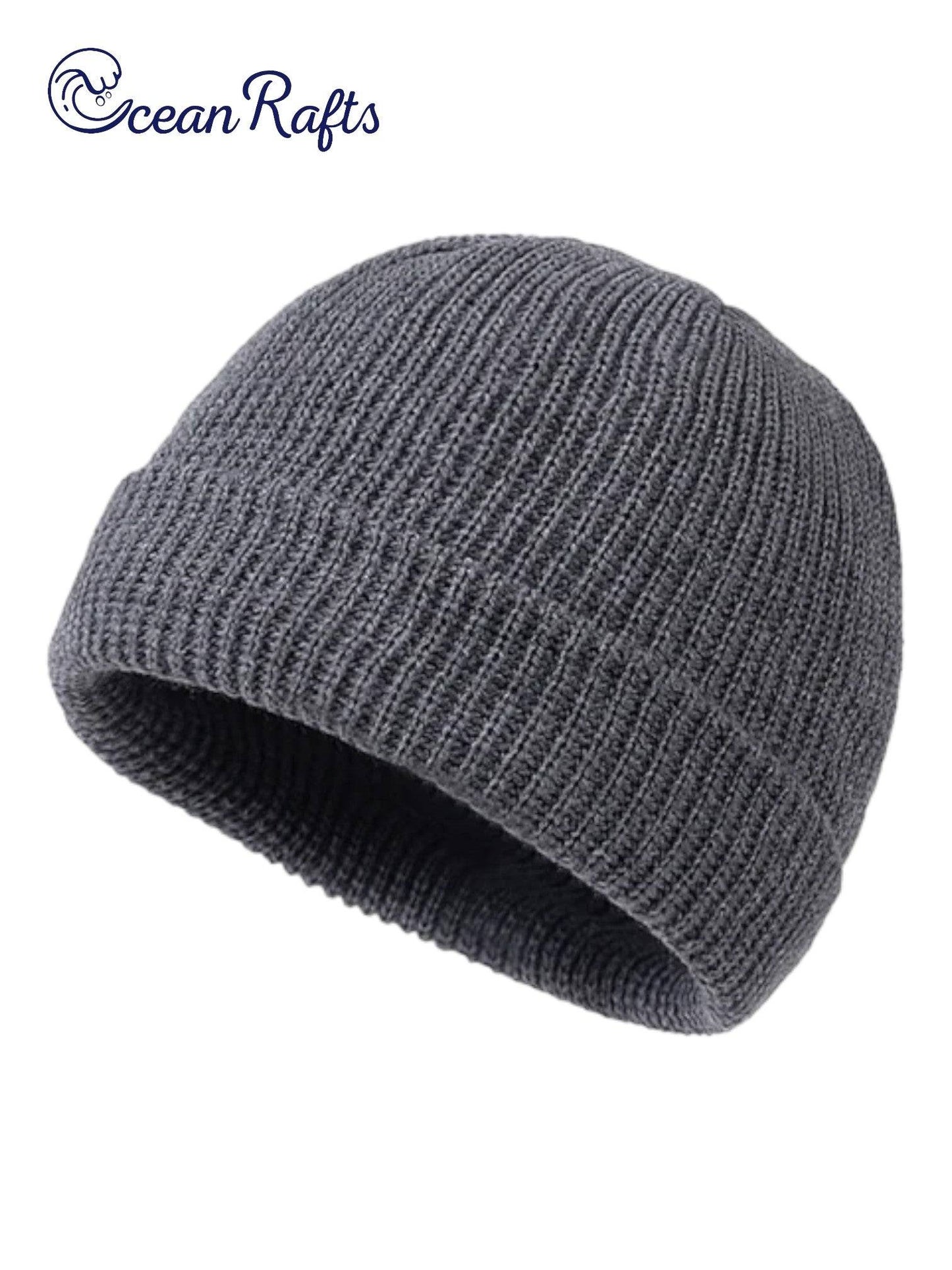 Grey Classic Knitted Beanie with no graphics, pure solid colour | Ocean Rafts