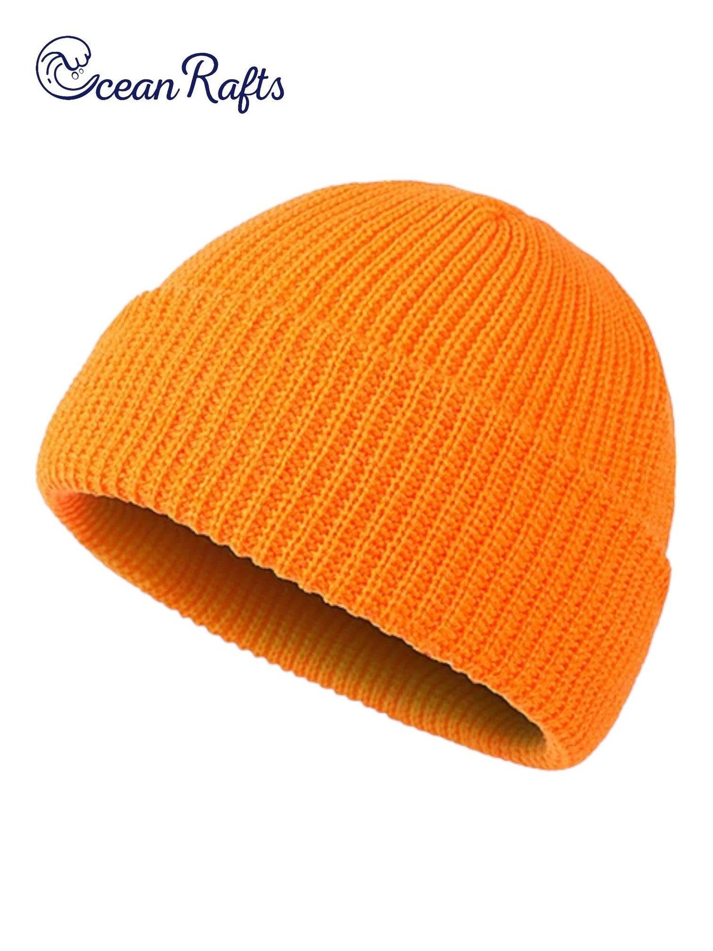 Orange Classic Knitted Beanie with no graphics, pure solid colour | Ocean Rafts