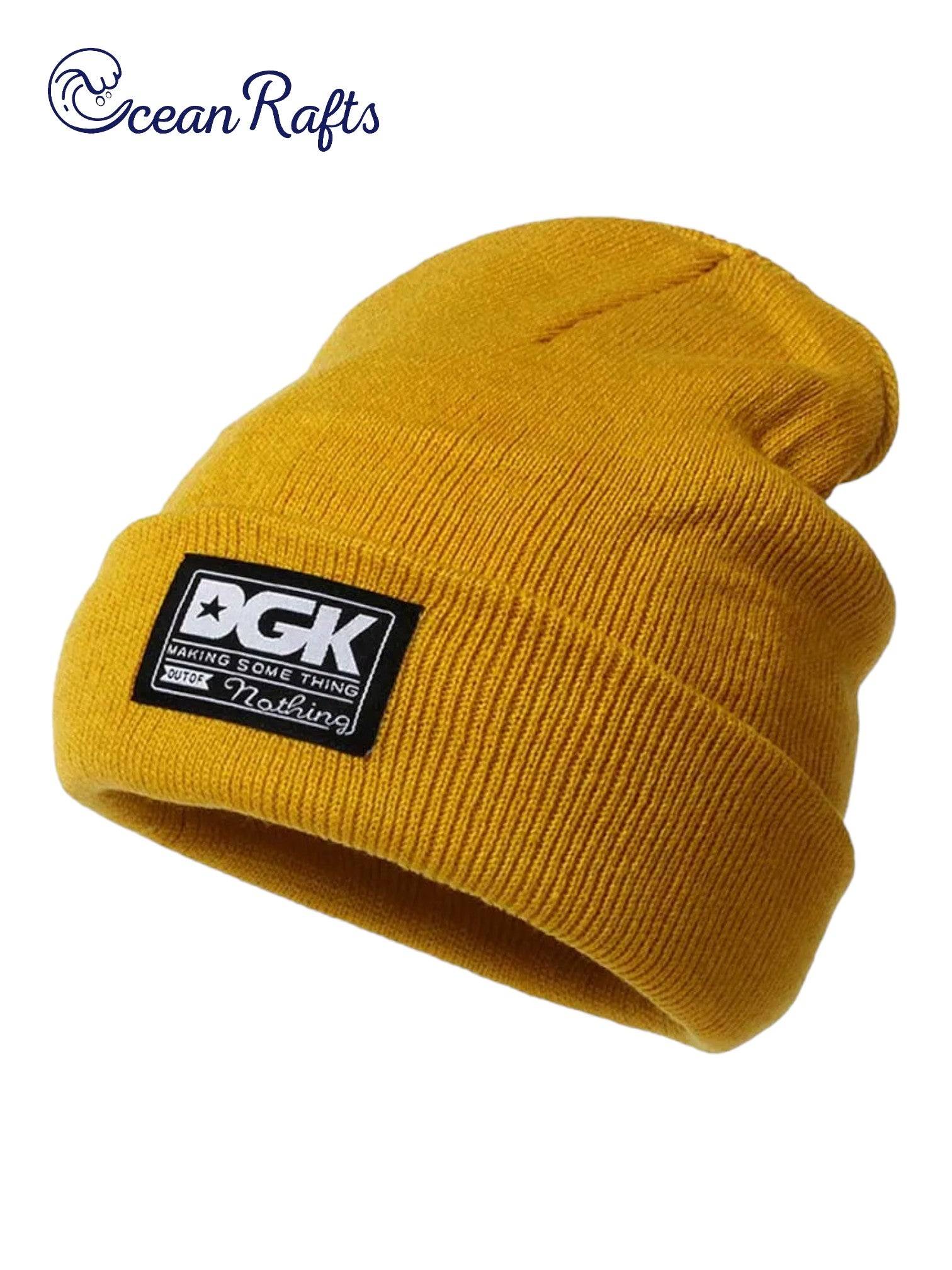 yellow cream colour beanie with DGK logo | Ocean Rafts