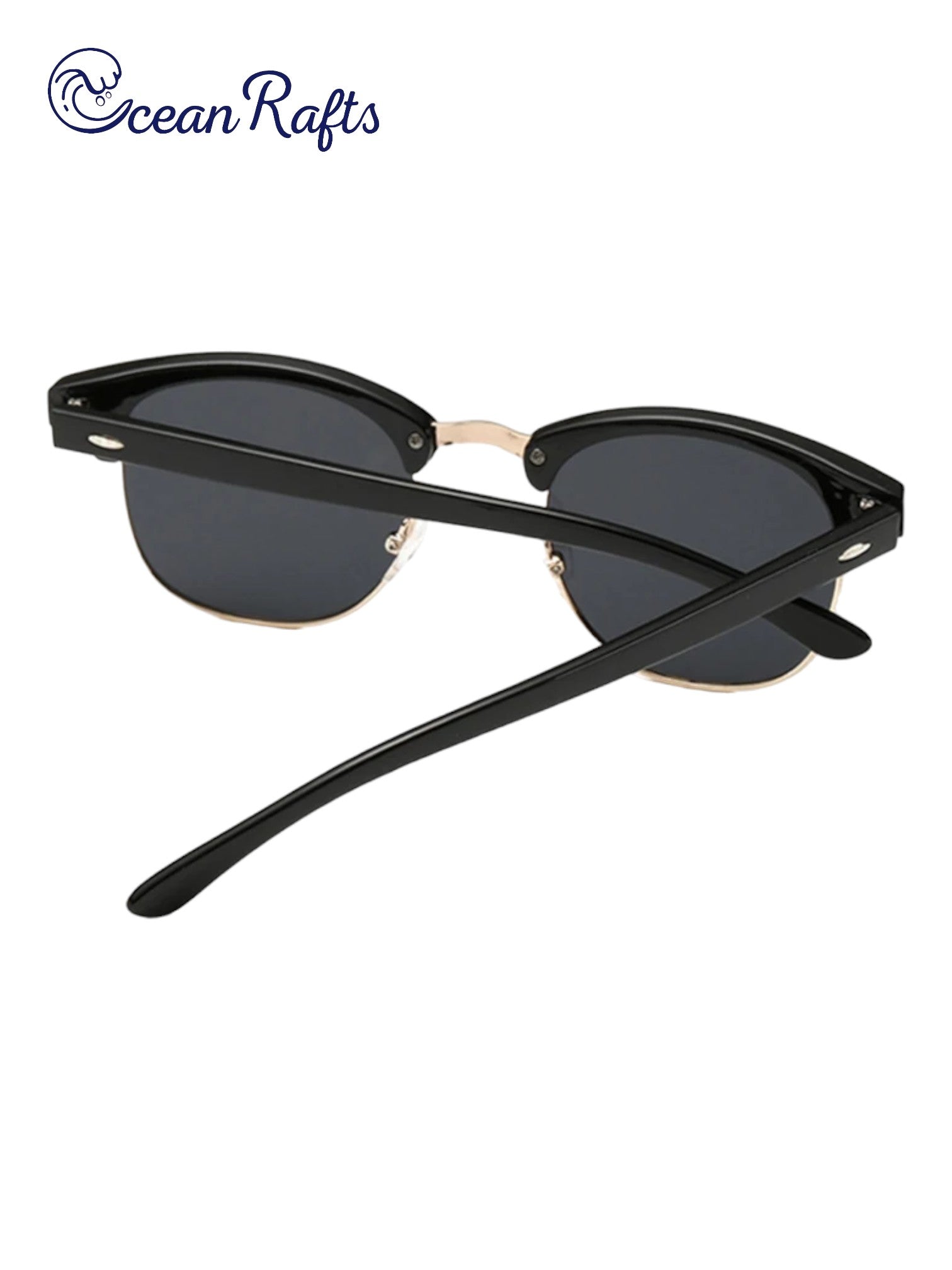 a pair of sunglasses with a black frame  Half Frame Polarized Sunglasses $20 Cheap Free Delivery | Ocean Rafts