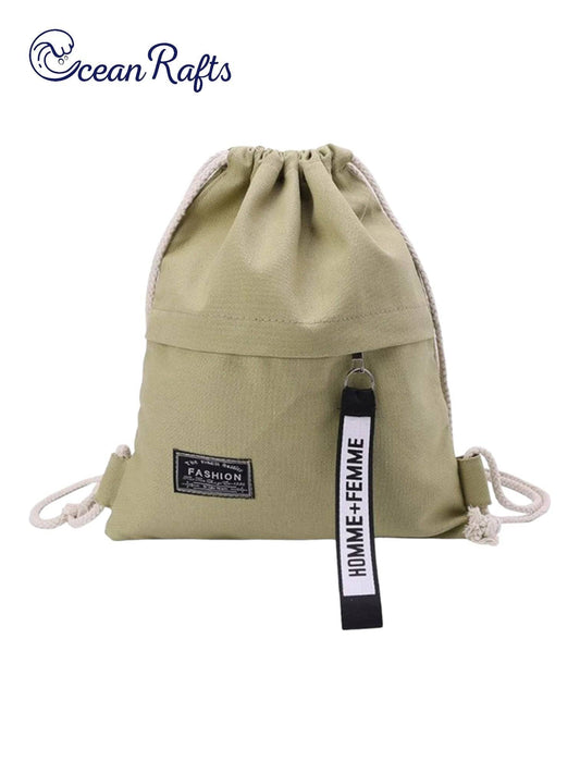 Green Home and Femme Canvas Drawstring Bag Backpack cheap $20 for men and women new free delivery summer winter | Ocean Rafts