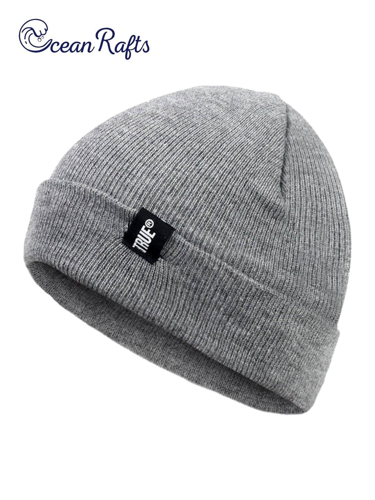 Knit Cuff Beanie Solid Colour Grey | Ocean Rafts