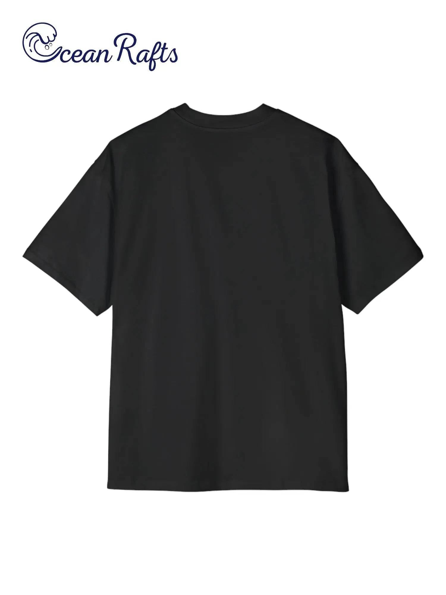 solid black back of ocean rafts logo shirt | Ocean Rafts