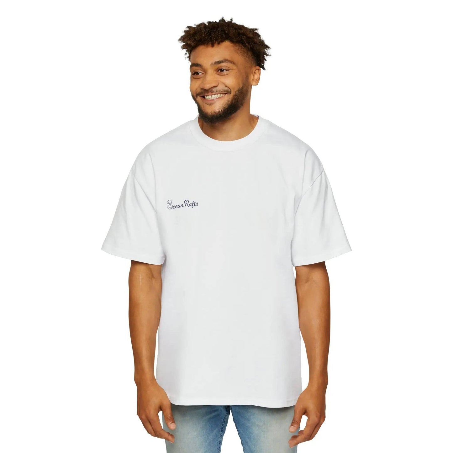 man wearing black Ocean Rafts logo shirt | Ocean Rafts