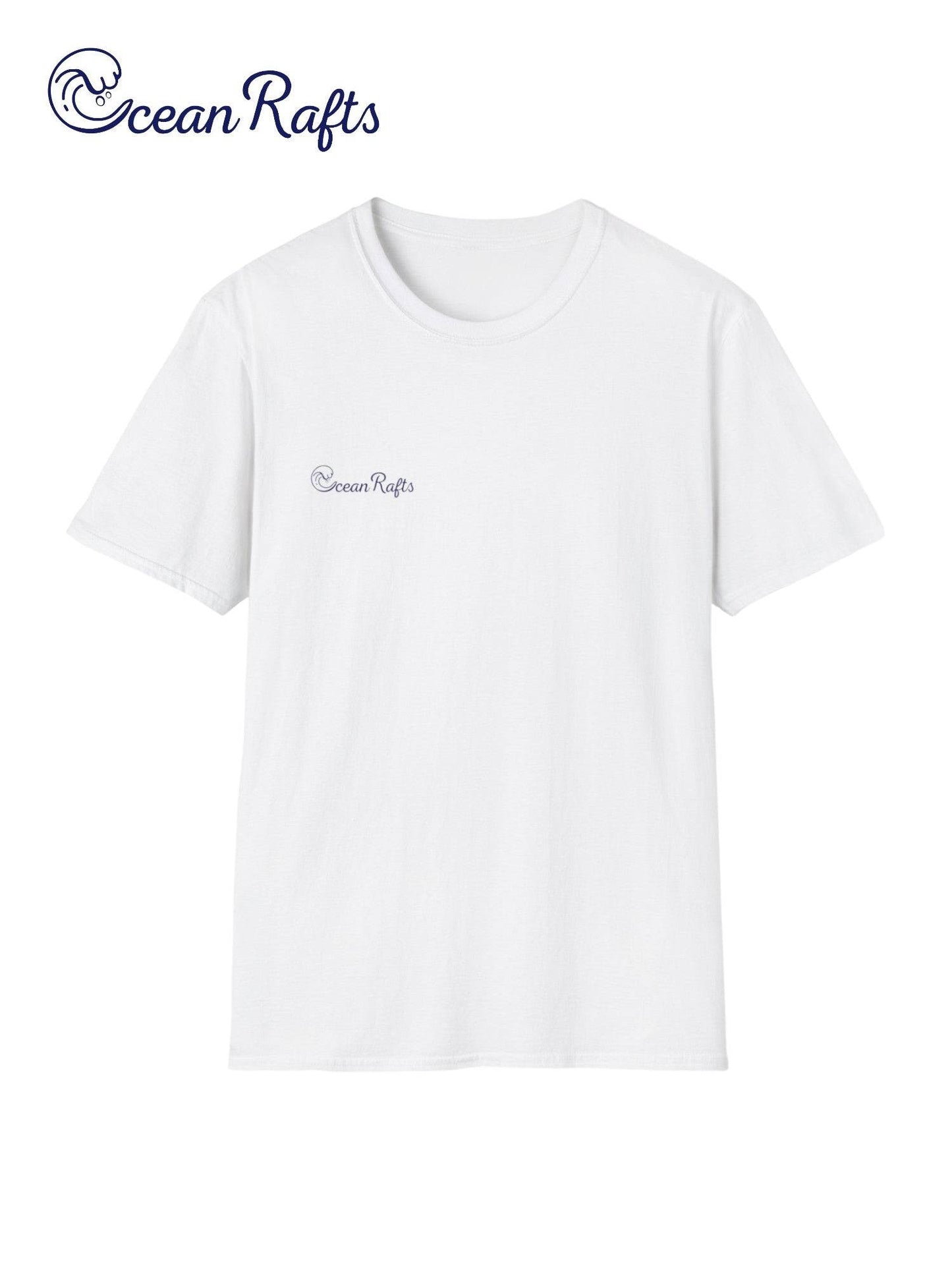 a white t - shirt with the ocean rafts logo on it free delivery cheap $35 New Regular fit Leight Weight Elastic Cotton and polyester | Ocean Rafts