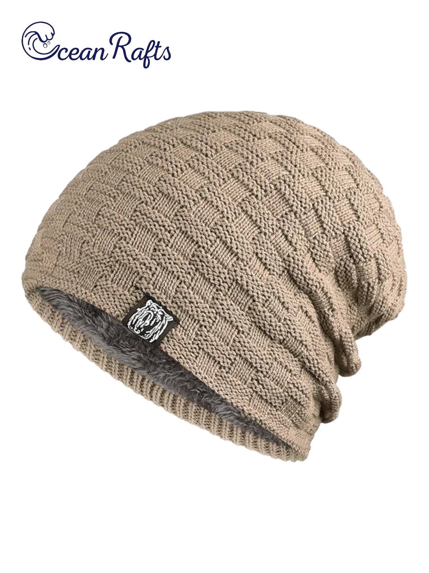 beige plush interior lining beanie | Ocean Rafts