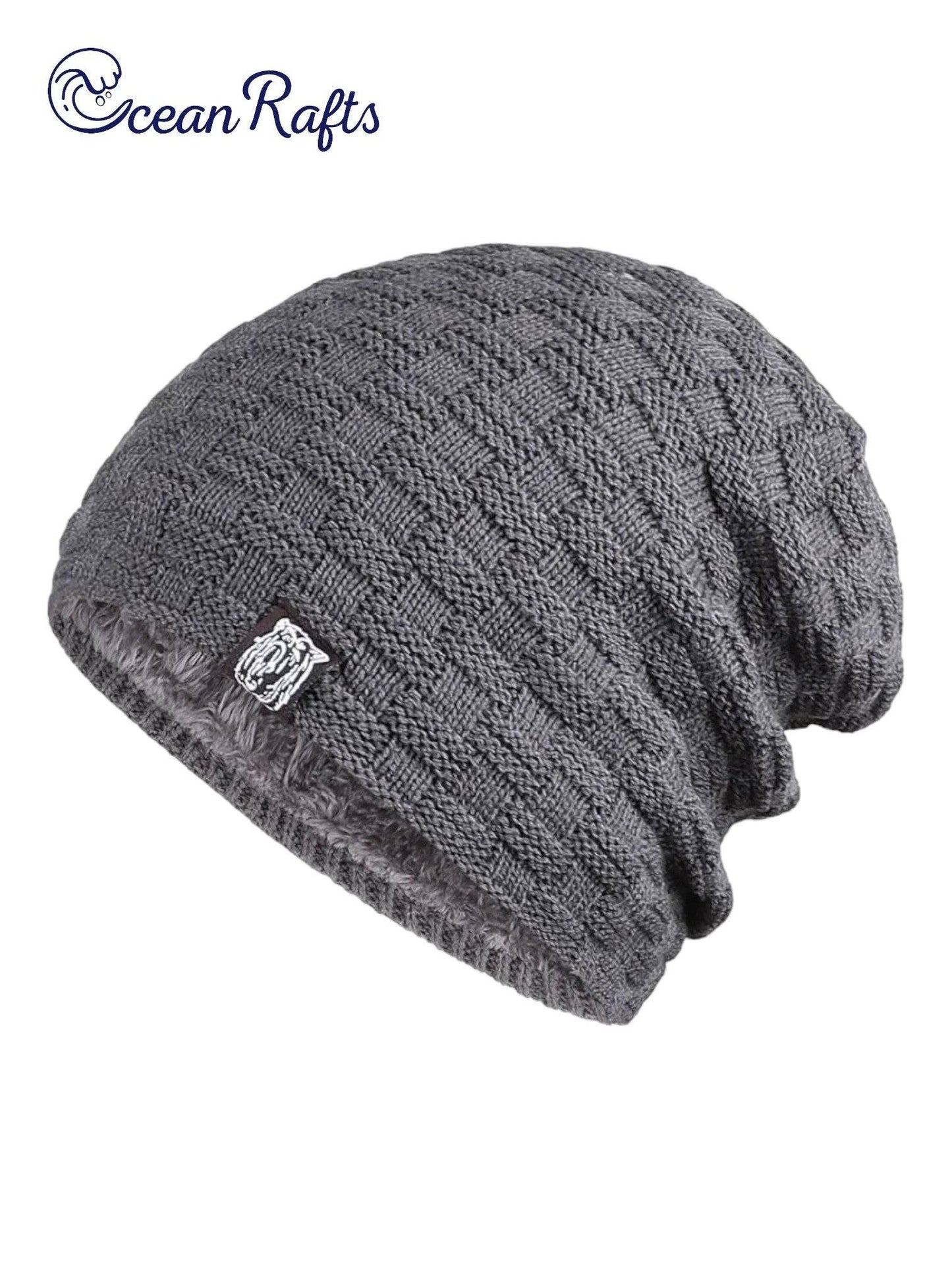 grey plush interior lining beanie | Ocean Rafts