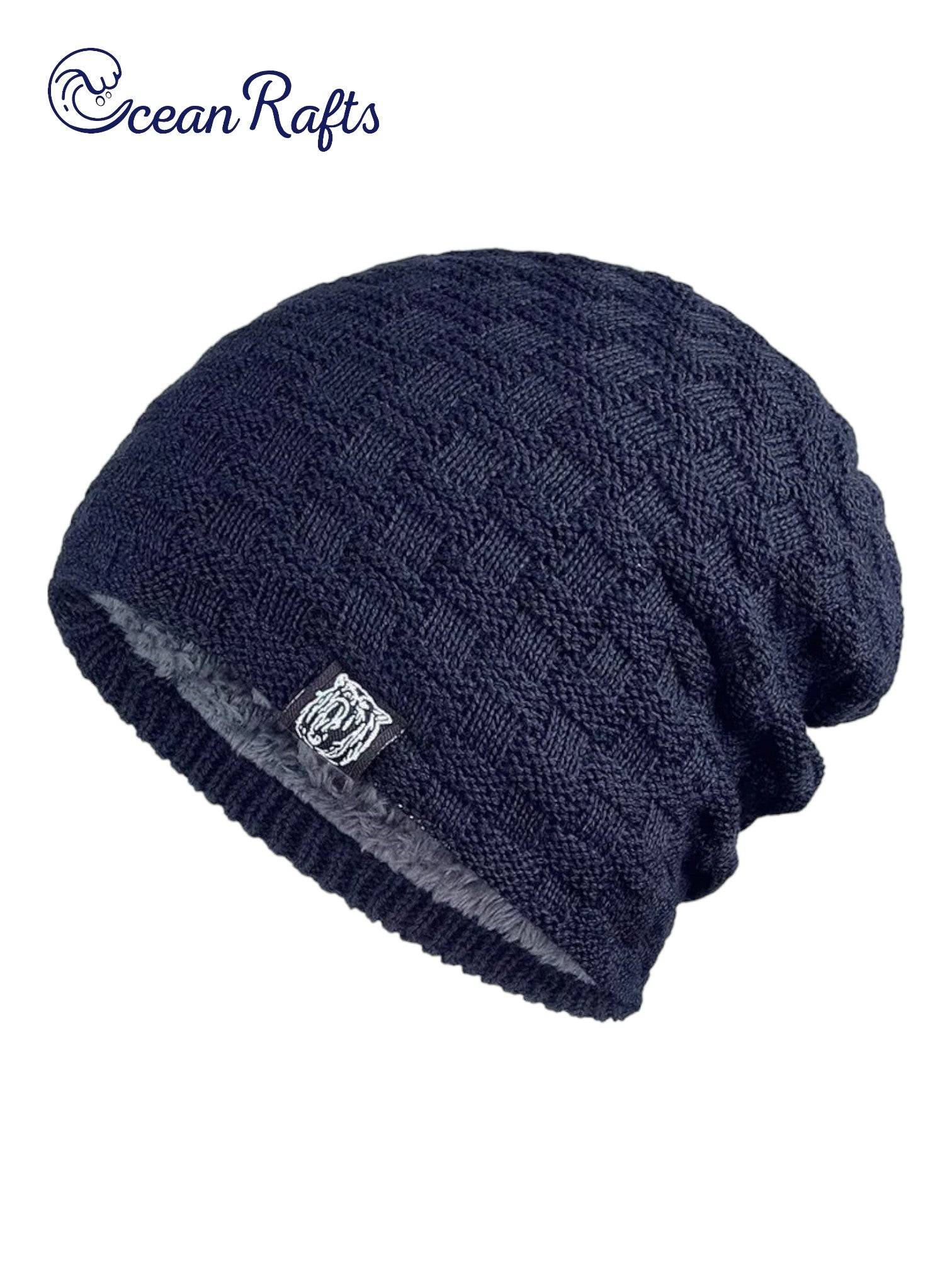 Blue plush interior lining beanie | Ocean Rafts