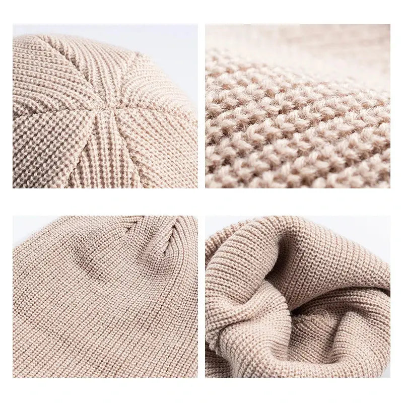 Multi image showing interior and exterior of classic knitted beanies | Ocean Rafts