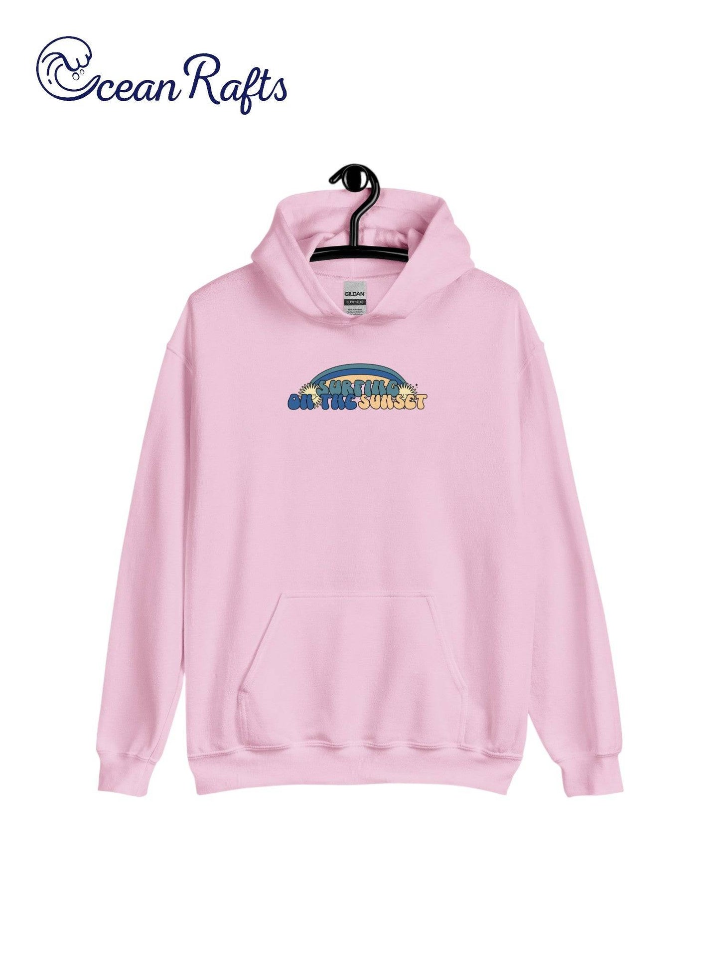 Pink Sweater with surfing on the sunset graphic | Ocean Rafts