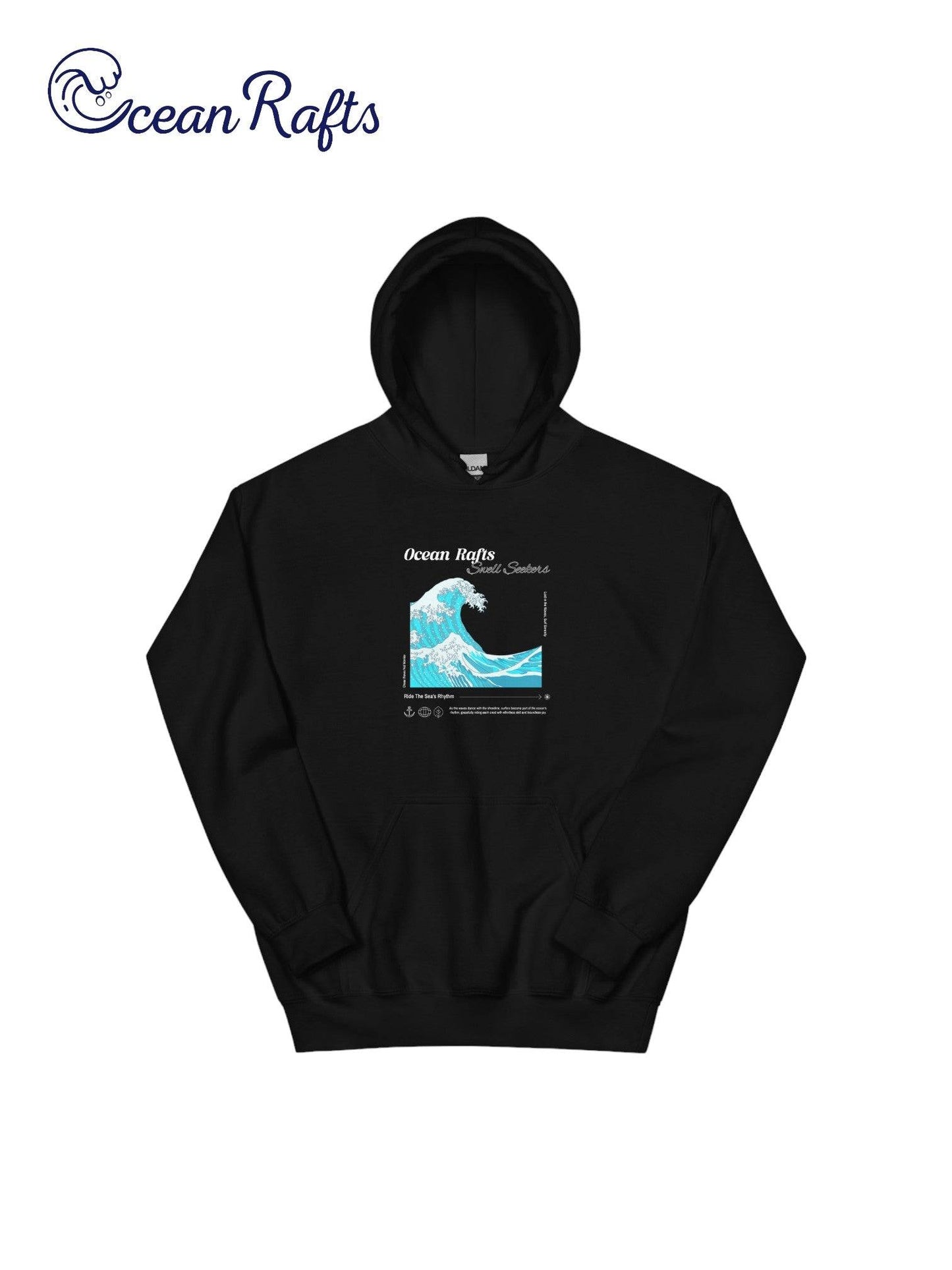 a black jumper with a picture of a wave on it | Ocean Rafts