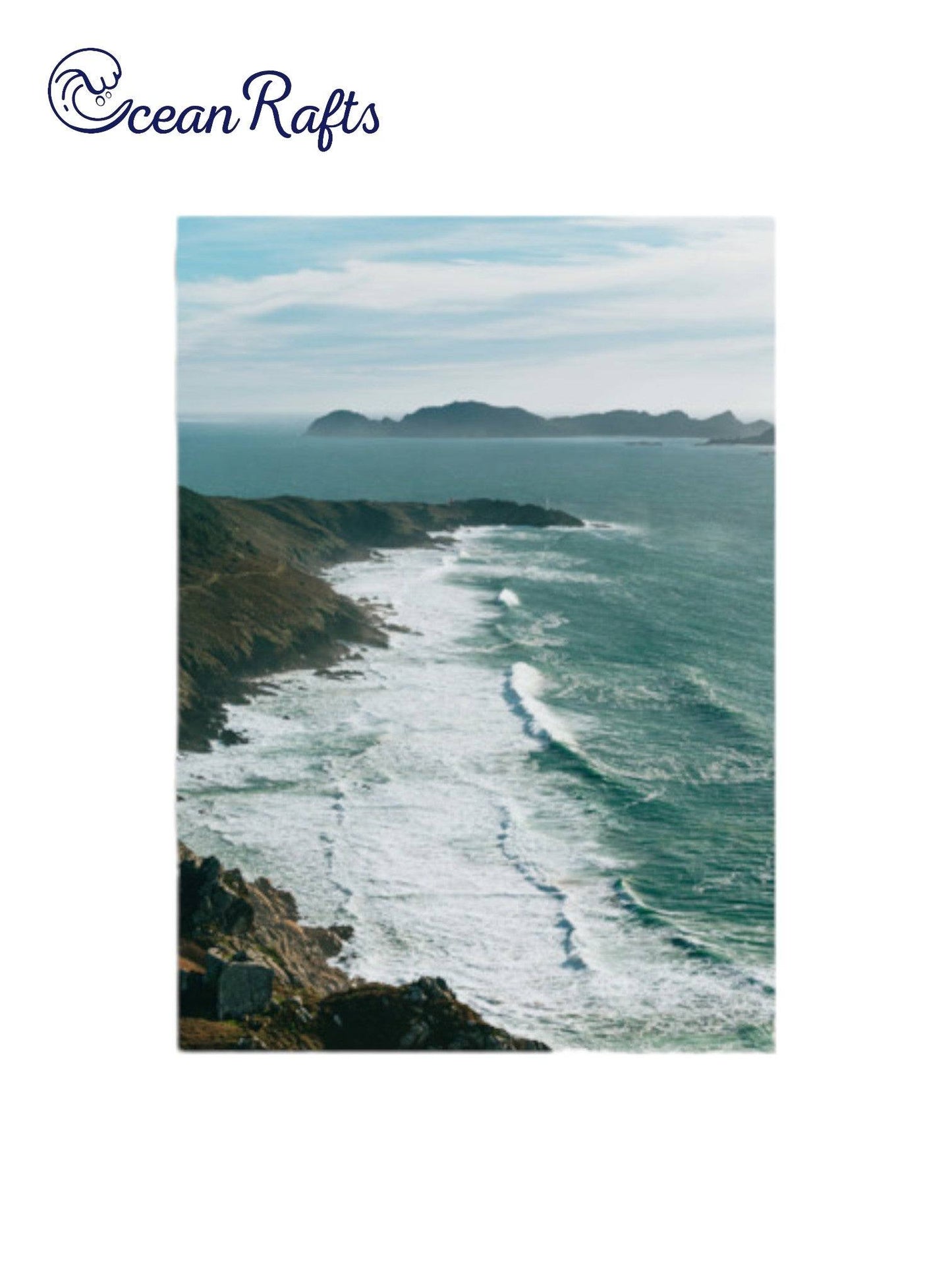 Waters Edge Poster - Poster image showing a large cliffside surrounded by the ocean tide new free delivery from $20 poster canvas frame | Ocean Rafts