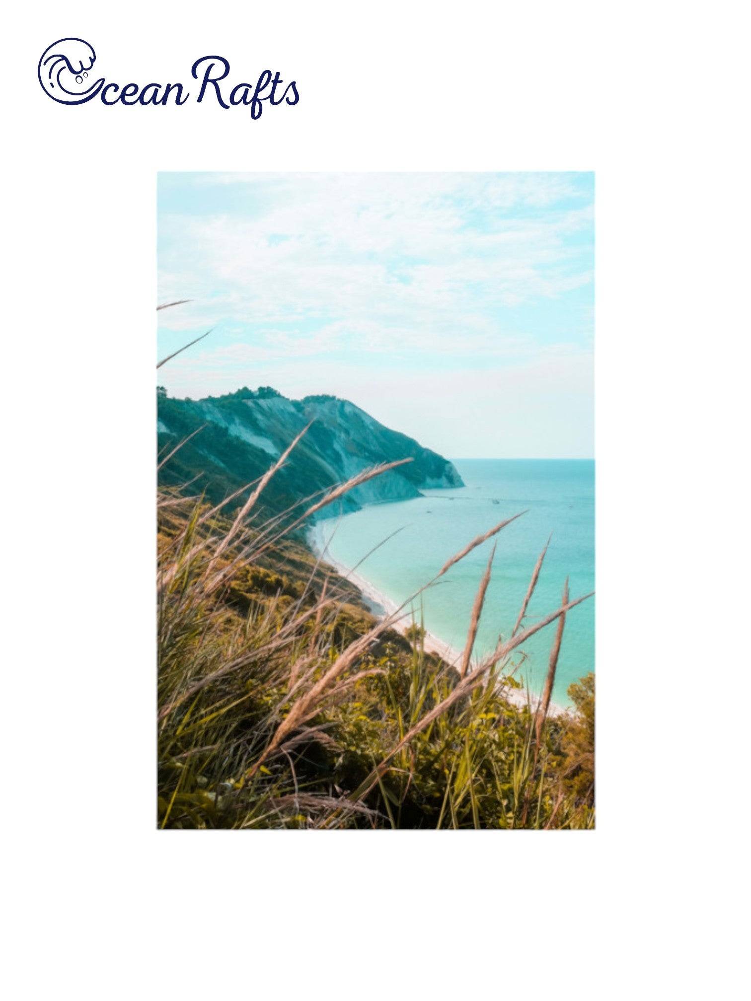 Poster of a mountain coast with a paradise beach and bushes weed in foreground Free Delivery Home Decor Canvas Poster Cheap New | Ocean Rafts