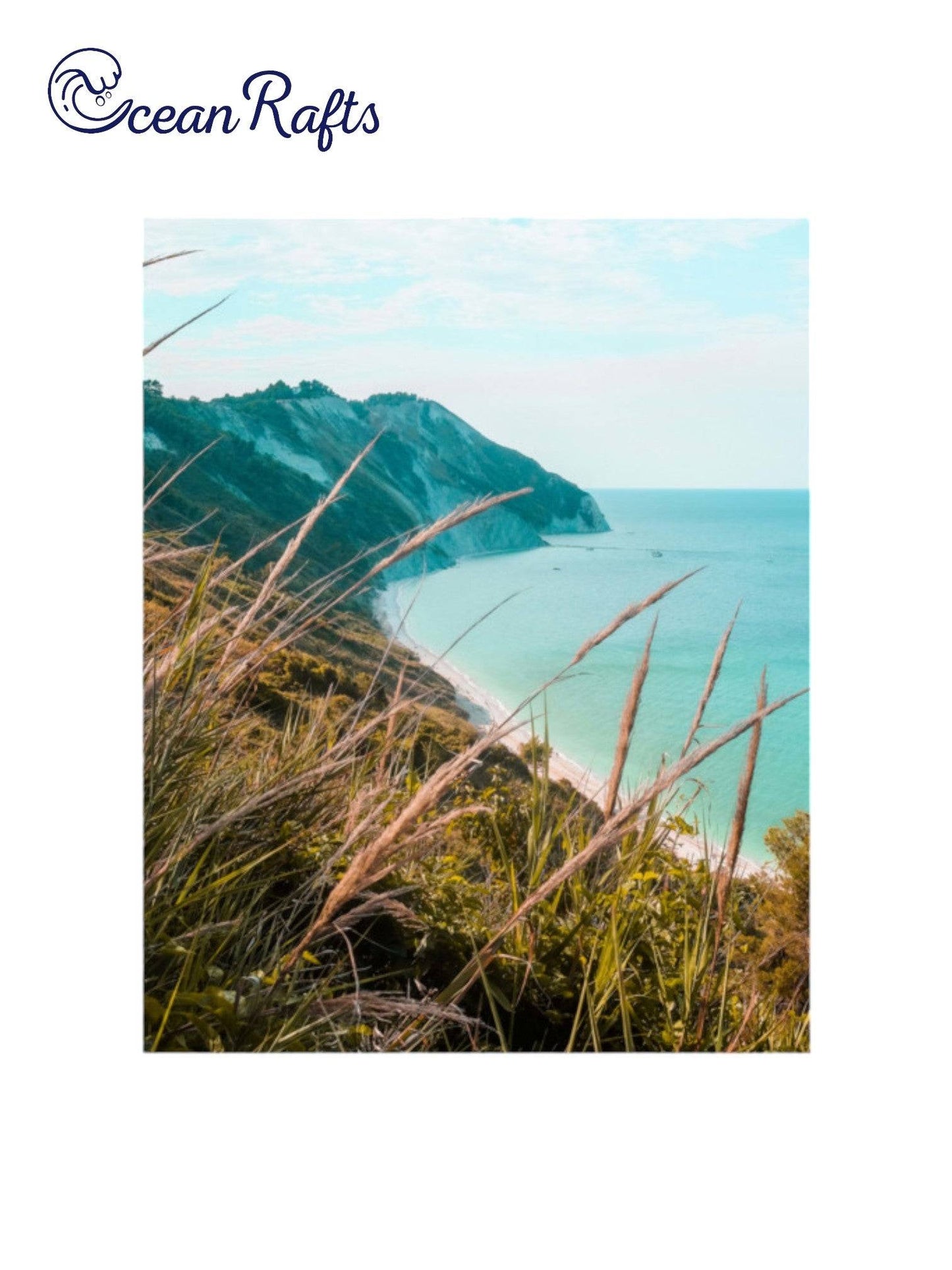 Poster of a mountain coast with a paradise beach and bushes weed in foreground Free Delivery Home Decor Canvas Poster Cheap New | Ocean Rafts